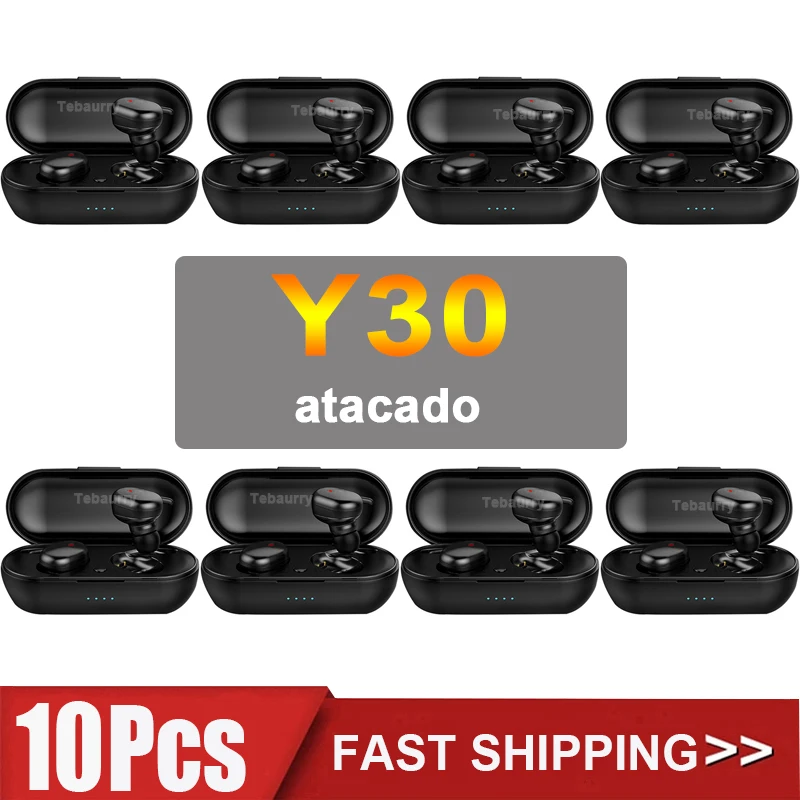 

10Pcs Y30 TWS Wireless Headphone Bluetooth 5.0 Earphones Stereo Headset Touch Earbuds with Microphone Charging Box Wholesale