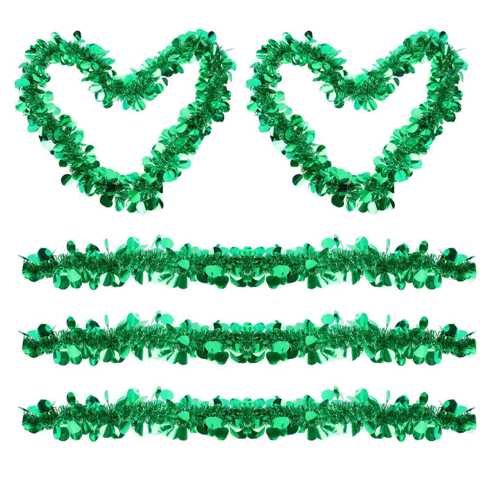 

5Pcs Party Supplies St. Patrick's Day Tinsel Ribbons Party Decors Decorative Tinsel Garlands for Home