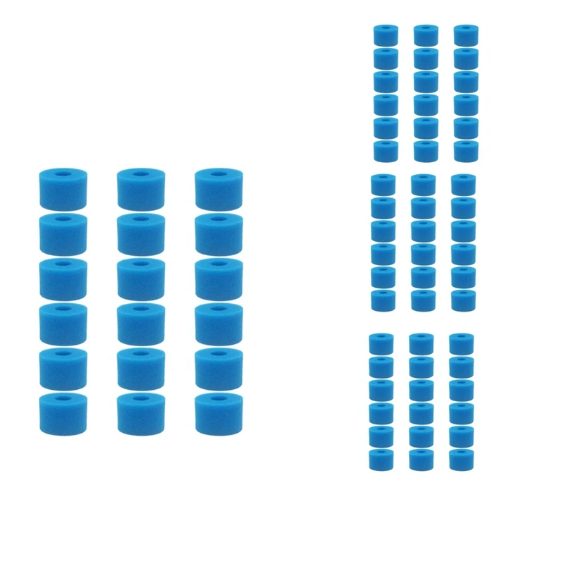 

72Pcs For Intex Pure Spa Reusable Washable Foam Hot Tub Filter Cartridge S1 Type