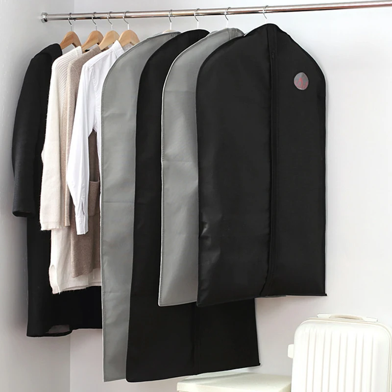 

1PCS Clothes Dustproof Cover Hanging Garment Bags Wedding Dress Cover Suit Coat Storage Bag Wardrobe Hanging Clothing Organizers