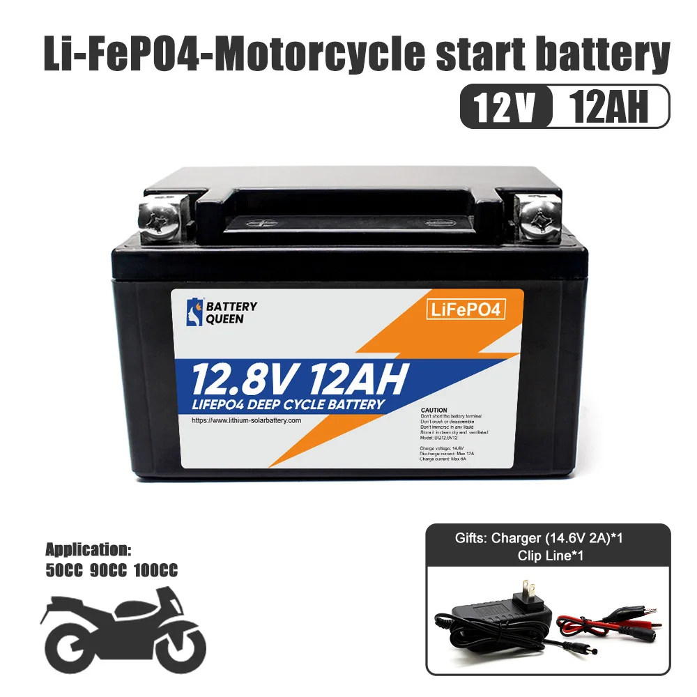 

Перезаряжаемый Аккумулятор LiFePO4 12 В 12 Ач с бесплатным зарядным устройством, литий-ионный фосфатный аккумулятор для солнечной системы RV, Электрический скутер