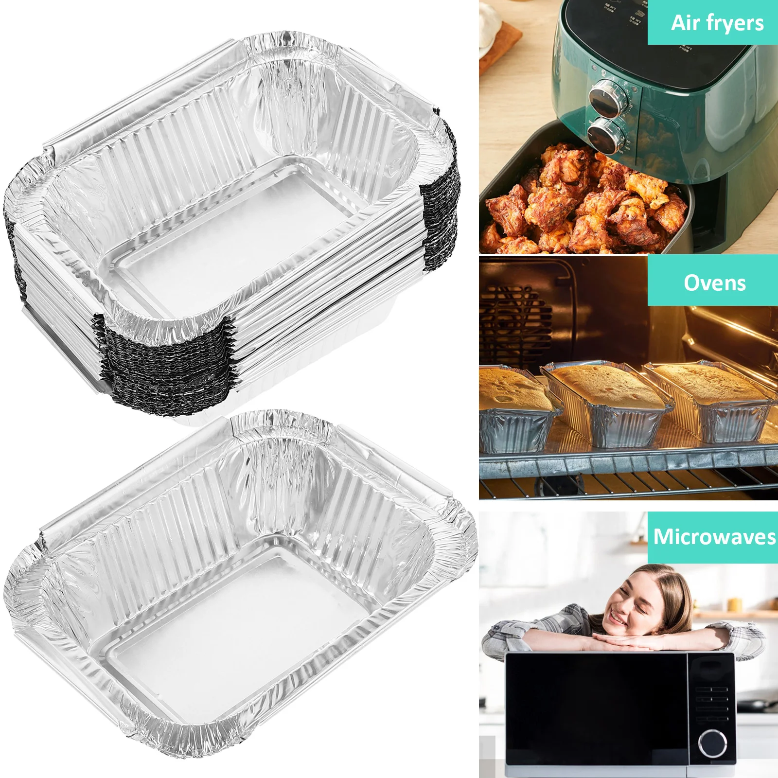 50 шт. одноразовая капельная сковорода для барбекю из оловянной фольги коробка