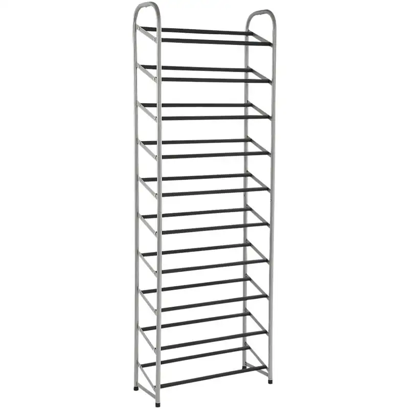 

Shoe Rack, Powder Coated Black and Silver Finish, 30 Pairs Furniture living room Shoes shelf Shoes rack shoe storage Cabinet Sap