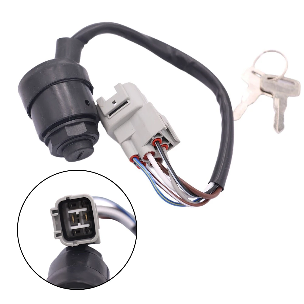 

1pc Ignition Switch 27005-1244 Black For Kawasaki Mule 3000-3020 Ignition Key Switch Car Lock System Heat Sink