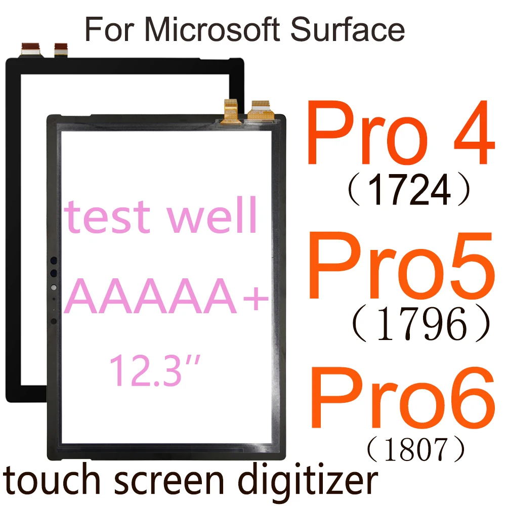 Фото Оптовая продажа для Microsoft Surface Pro 4 1724 Pro 4 Pro 5 1796 Pro 6 1807, замена стекла дигитайзера сенсорного экрана для PRO5 PRO6 №1