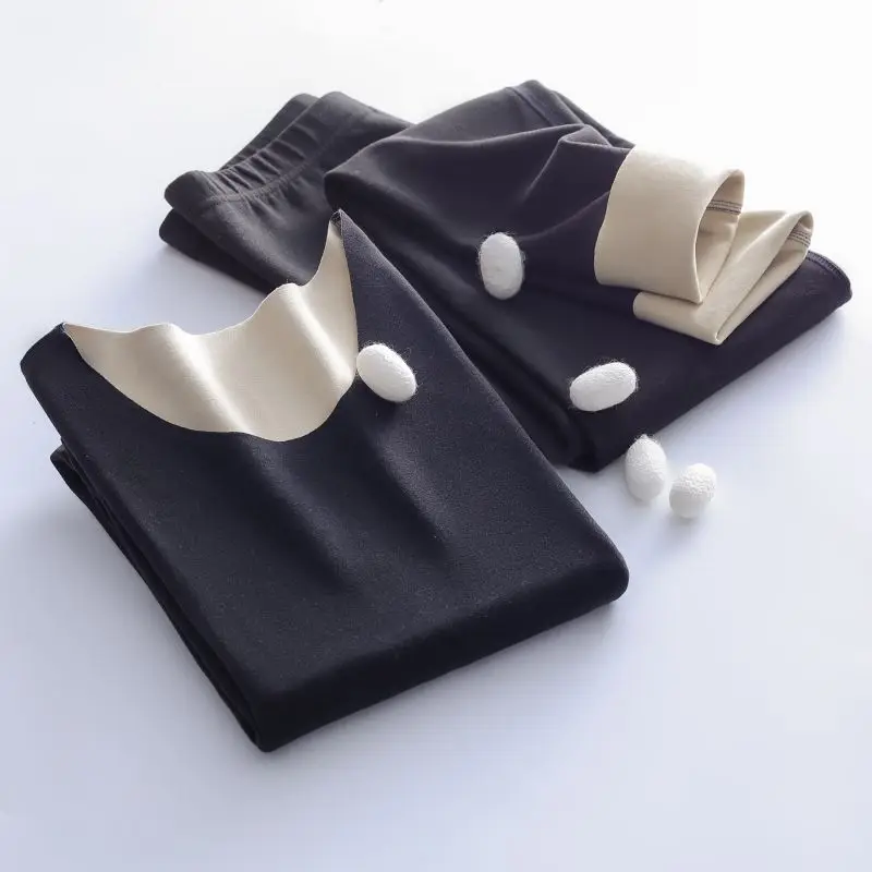 Women Thermal Underwear Women Autumn And Winter Seamless Thermal Suit, Double-Sided Velvet, Solid Color, Slim And Thickened