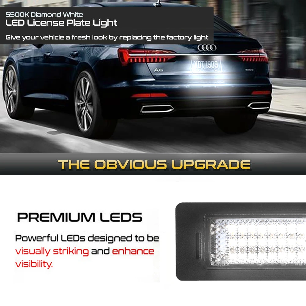 Светодиодные лампы без ошибок для номерного знака Audi A6 Q5 Q3 A5 Q7 A4 A3 TT A1 A7 RS6 S4 S5 SR7 RS5 S6
