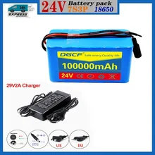 전기 자전거용 리튬 이온 배터리 팩, EBIKE 모페드 예비 배터리, 7S3P, 24v, 100000mah, W/ 29.4v, 2A 충전기, 18650