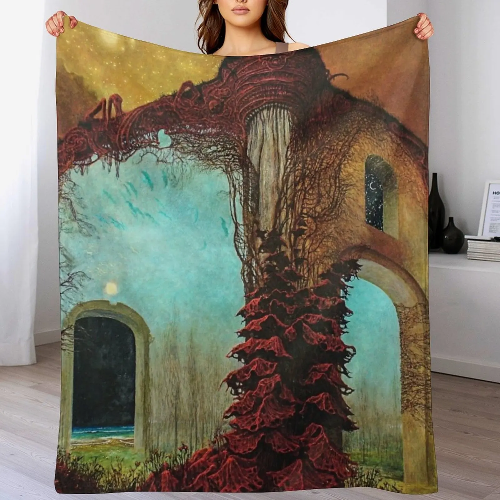 Без названия (Дом) от Zdzis?aw Beksi? ?ski Плед Роскошные стеганые одеяла на Хэллоуин