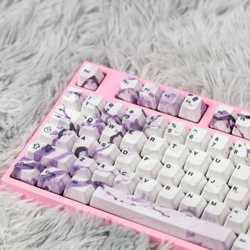 108 Keys/Set Fallen Petals Lie In Profusion Theme PBT Keycaps for Standard Mechanical Keyboards OEM DIY Cherry Blossm Custom