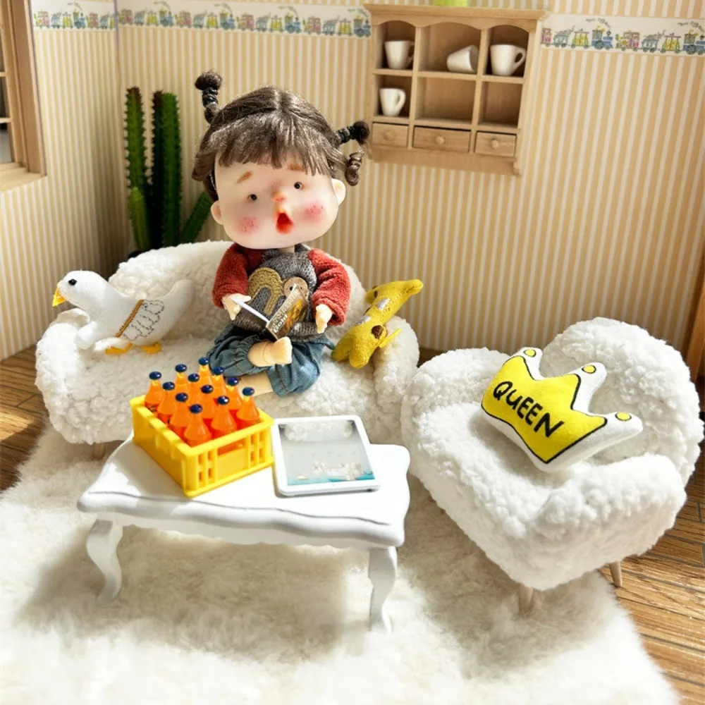 1/12 кукольный домик плюшевый диван модель мебели винтажный для кукольного домика