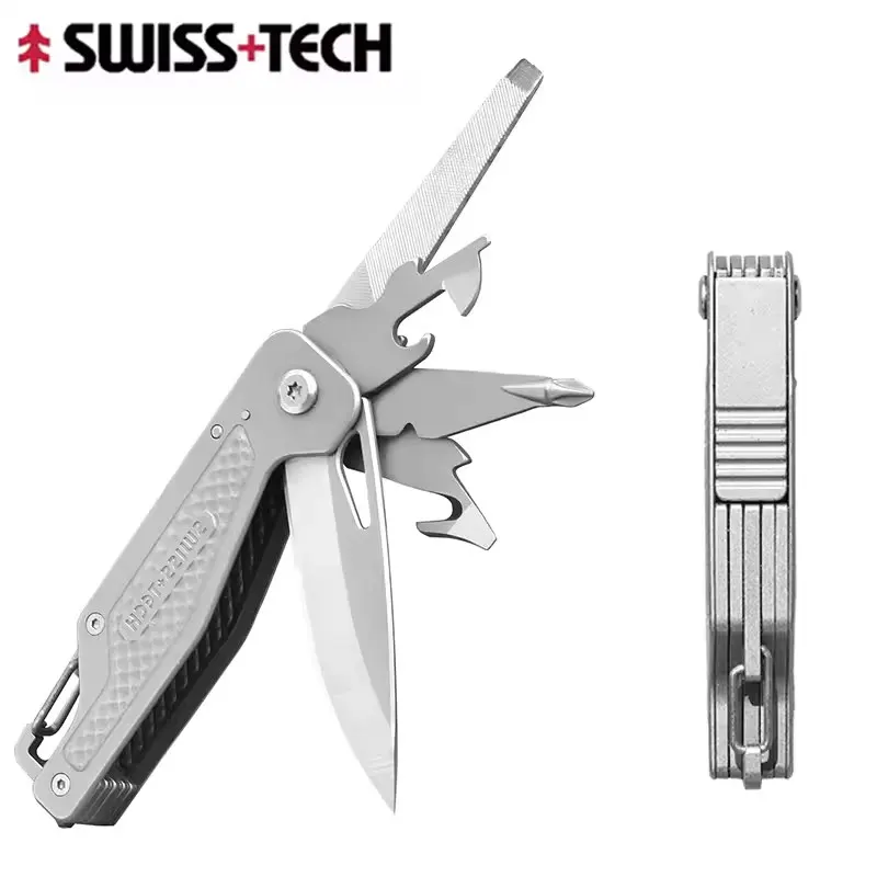 Фото SWISS TECH 13 в 1, снаряжение для кемпинга, мультитул, поход на природу, тактические аксессуары, уличные военные складные ножи EDC №3
