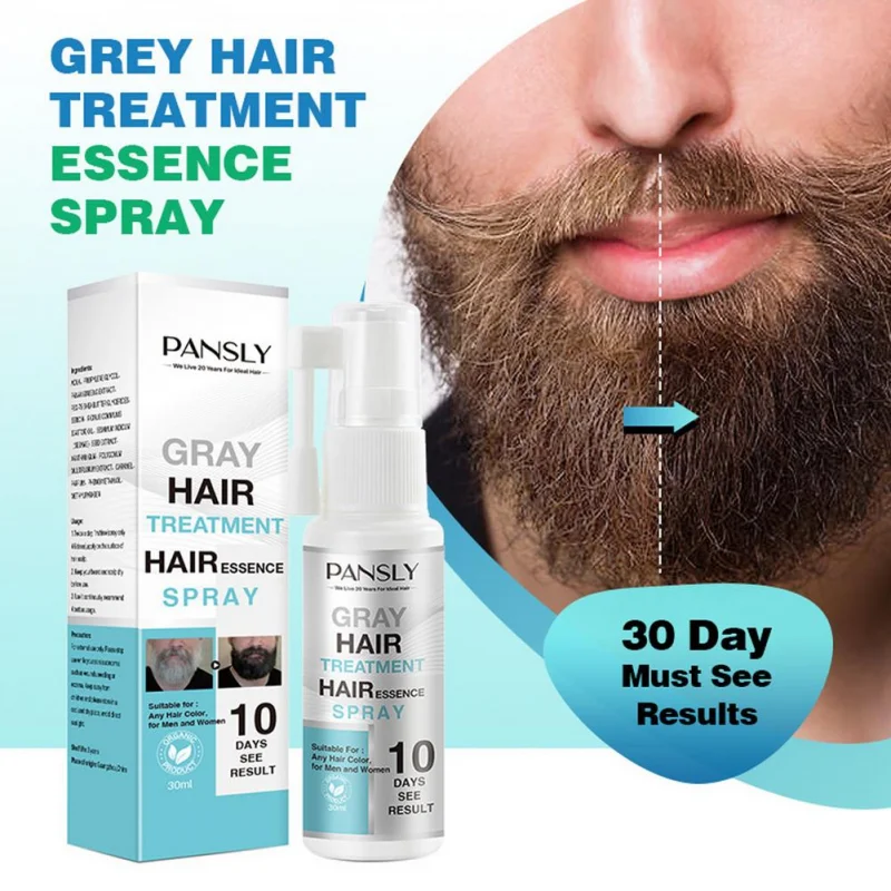 

30ml Hair Essence Spray Organic Beard Color Restore To Natural Unisex Herbal Cure White Hair Treatment Grey Hair Cover