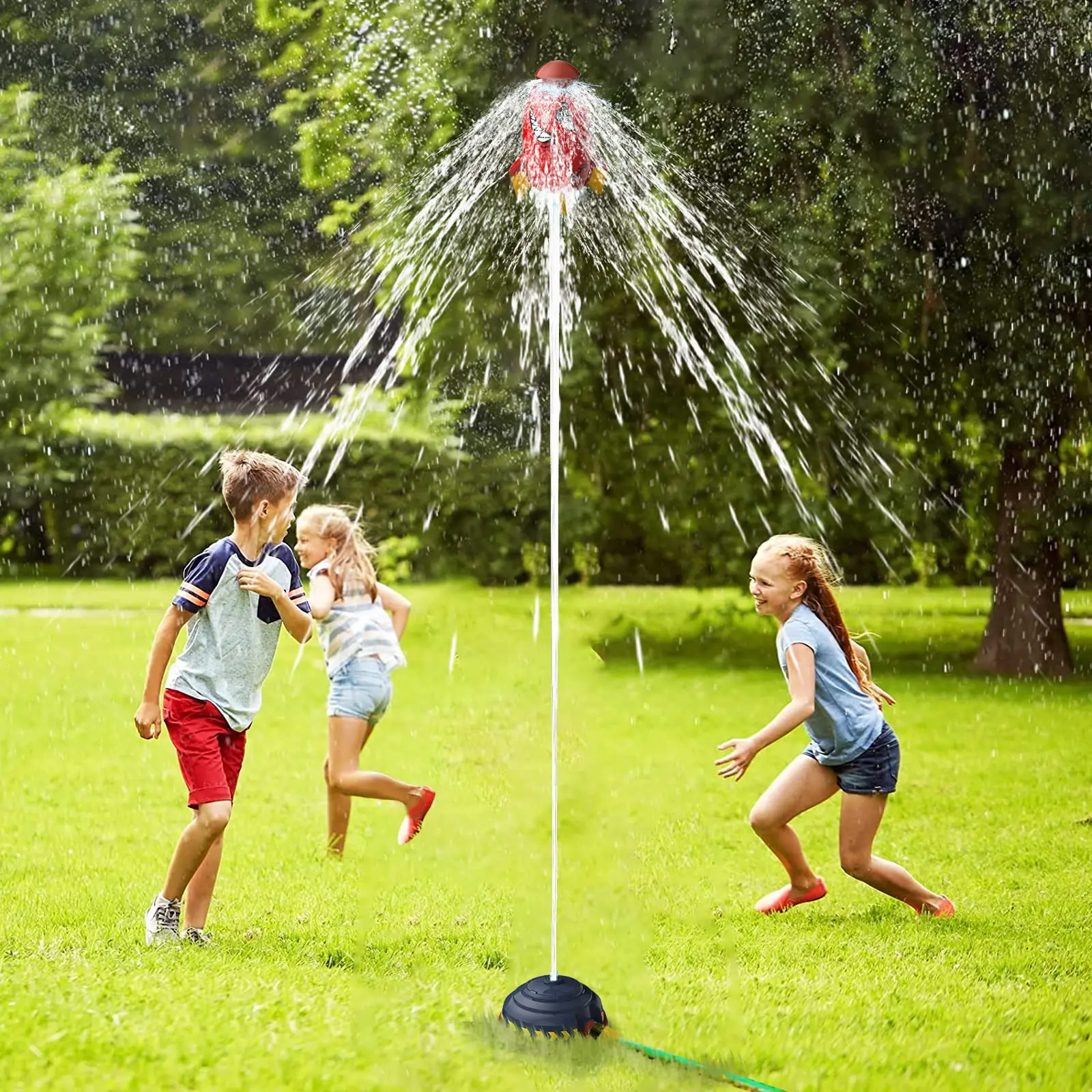 

Rocket Sprinkler Sprinkler Spinning Flying Children's Outdoor Water Playing Toy Fun Interaction In Garden Lawn Watering Toys