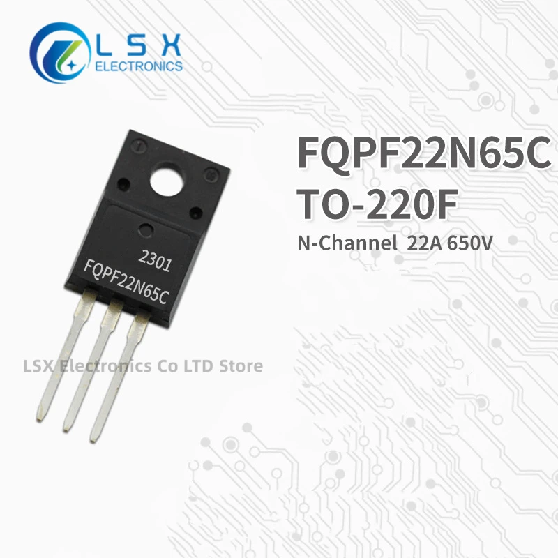 

10PCS NEW Original Factory Direct Sales FQPF22N65C TO-220F Encapsulation N Channel MOS Field effect transistor 22A 650V