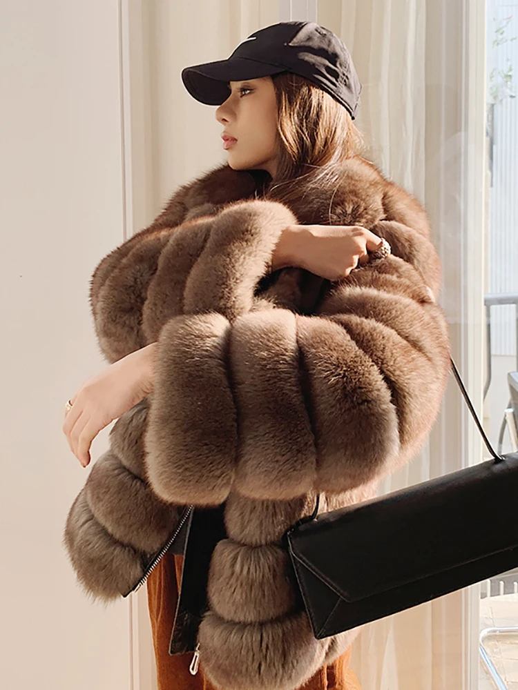Fangtai 2023 New Natural Real Fox Fur Coat Women Free Shipping on Short Whole Leather Winter Warm Luxury Special Offer Jacket