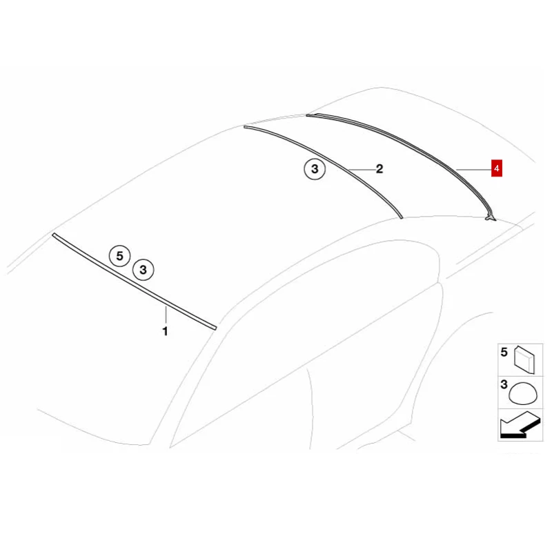 51717033257   7series E65 735i 740d 760i 760Li Накладка, нижняя часть заднего стекла (art.: 3920c829aef29) - 3920c829aef29