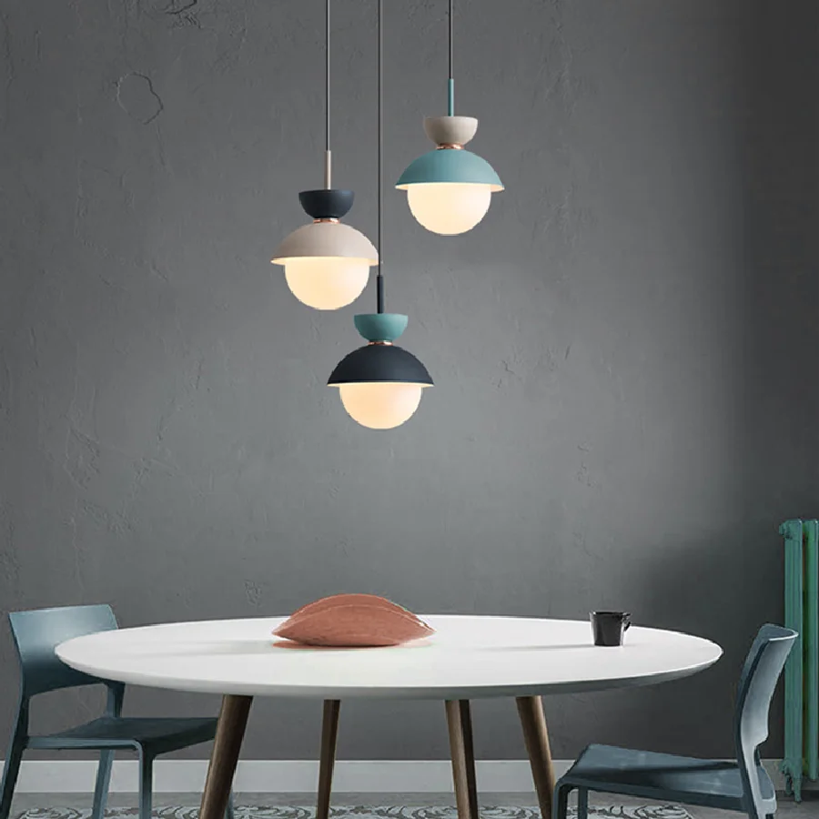 

Modern Colorful Macaron Pendant Light Aluminum Indoor Decoration Led Lamp For Dining Table Living Room Bedroom kitchen Cafe Lamp