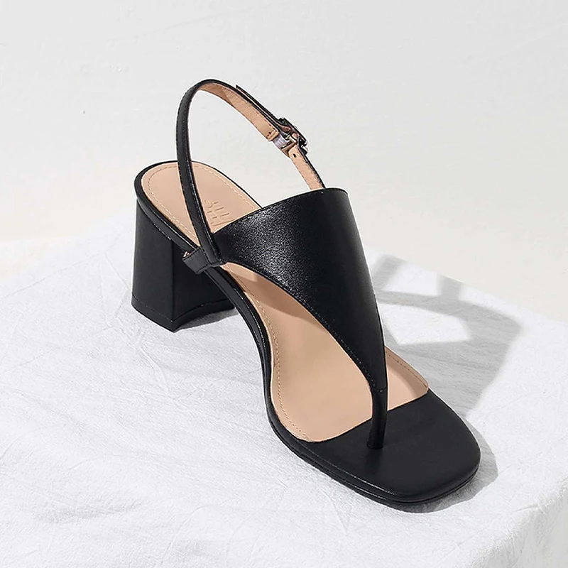 

Chunky Women Clip Toe Sandals Summer Black High Heels Slippers 2022 New Designer Party Sexy Pumps Shallow Women Shoes Slides