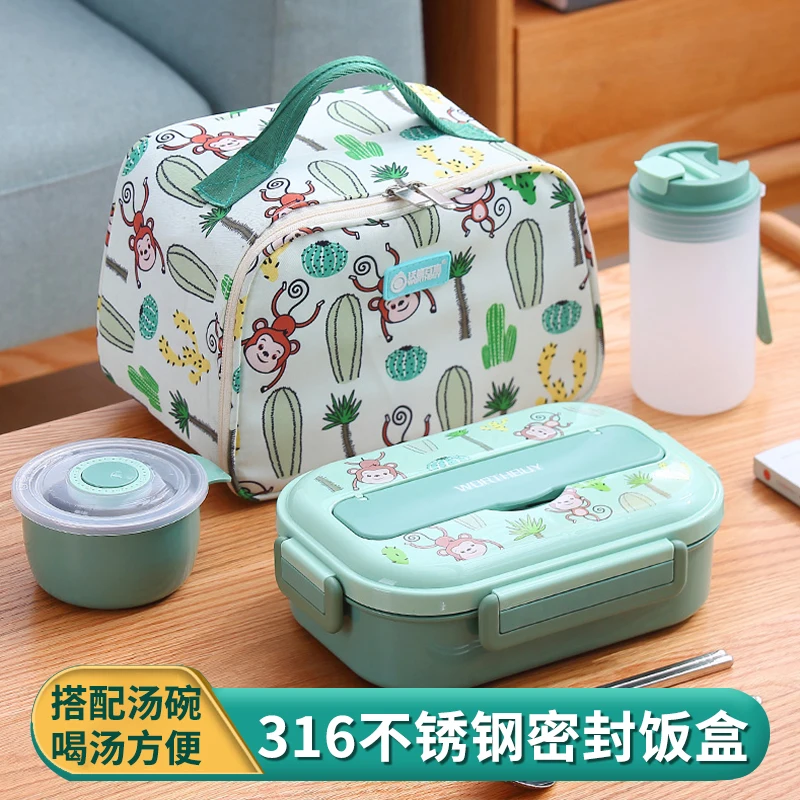 

Stainless Steel Insulated Lunch Box Student Only Lunch Box Office Worker Portable Canteen Lunch Compartment Lunch Box