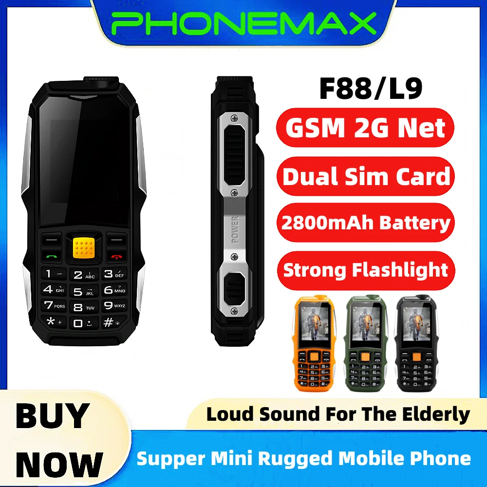 

Mini Rugged Mobile Cell Phones Dual SIM Cards FM MP3 MP4 Russian Keybord Big Button Loud Voice Cheap Phone Calculator Flashlight