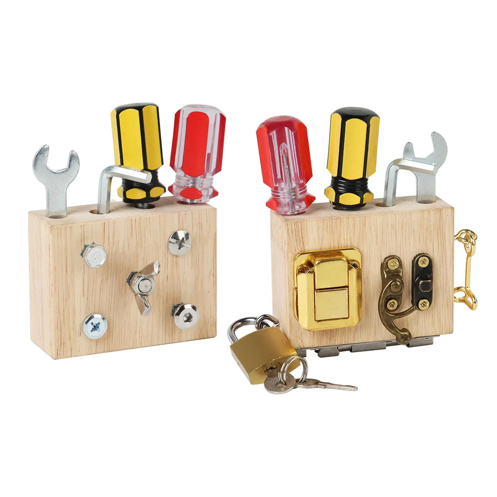 

Wooden Montessori Screw Driver Board Daily Life Teaching Aids for Toddler