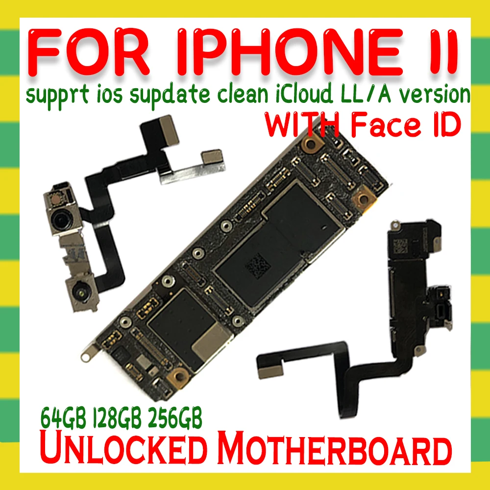 Материнская плата чистая iCloud для iPhone 11 64 Гб/128 ГБ/256 ГБ Полная работа материнской