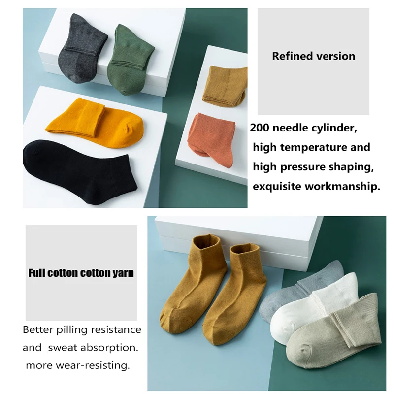 Ladies High Quality Cotton Socks Pure Color Simple Fashion Style Spring And Summer Breathable Comfortable Socks NEW Collocation