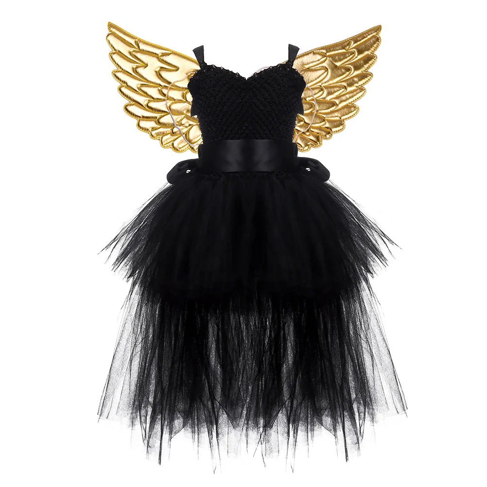 

Tutu Dress Girls Meshskirt Set Fairy Wingsuit Dresses Toddler Tutus Baby Golden Setspink 4 6
