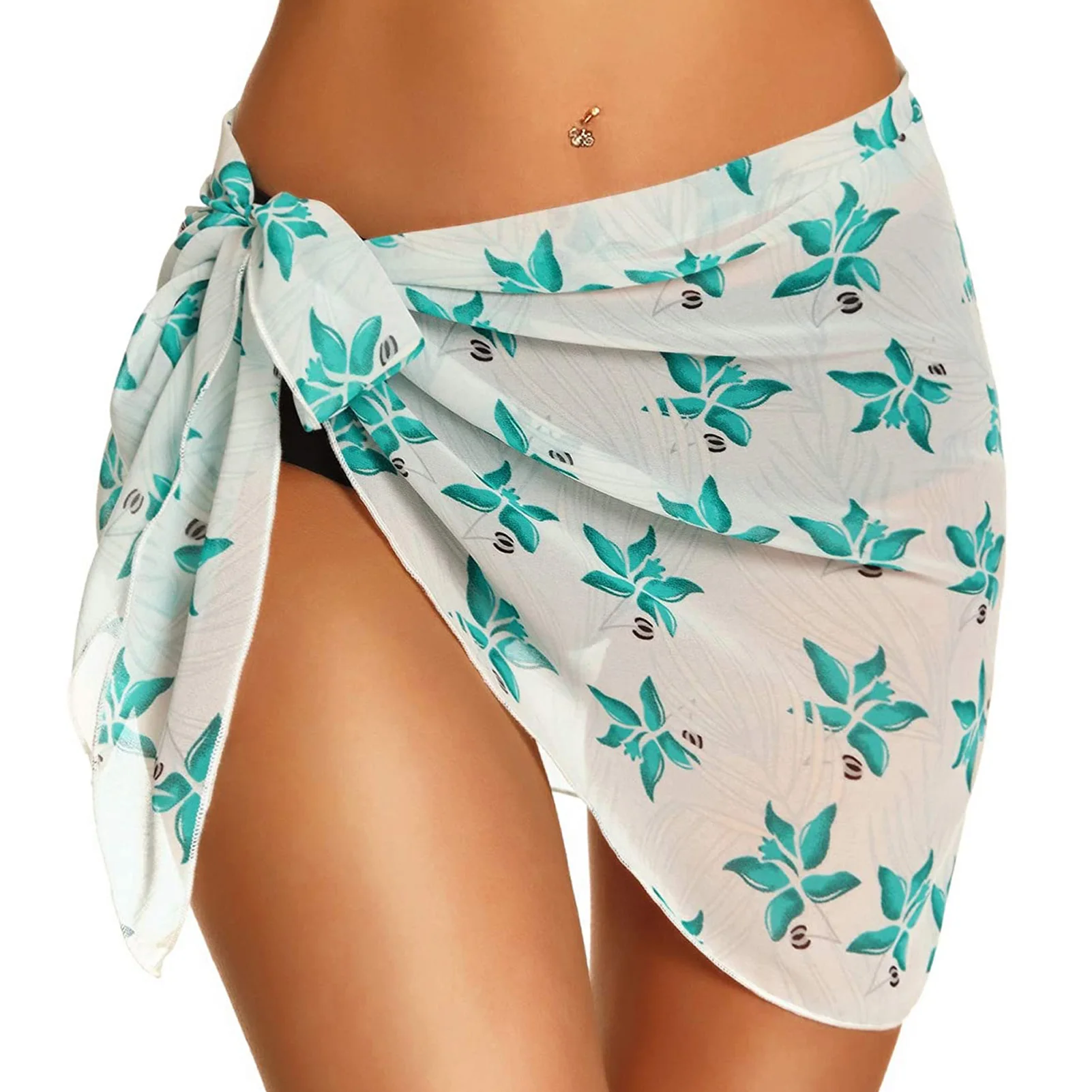 

Cover Ups Printed Short Party For Bikini Chiffon Women Beach Sarong Pareo Wraps Summer Bathing Suit Fashion Swimming Sexy