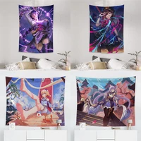 game genshin impact tapestry hot anime hanging wall decoration carpets gift bedroom art home decor accessories two dimensional