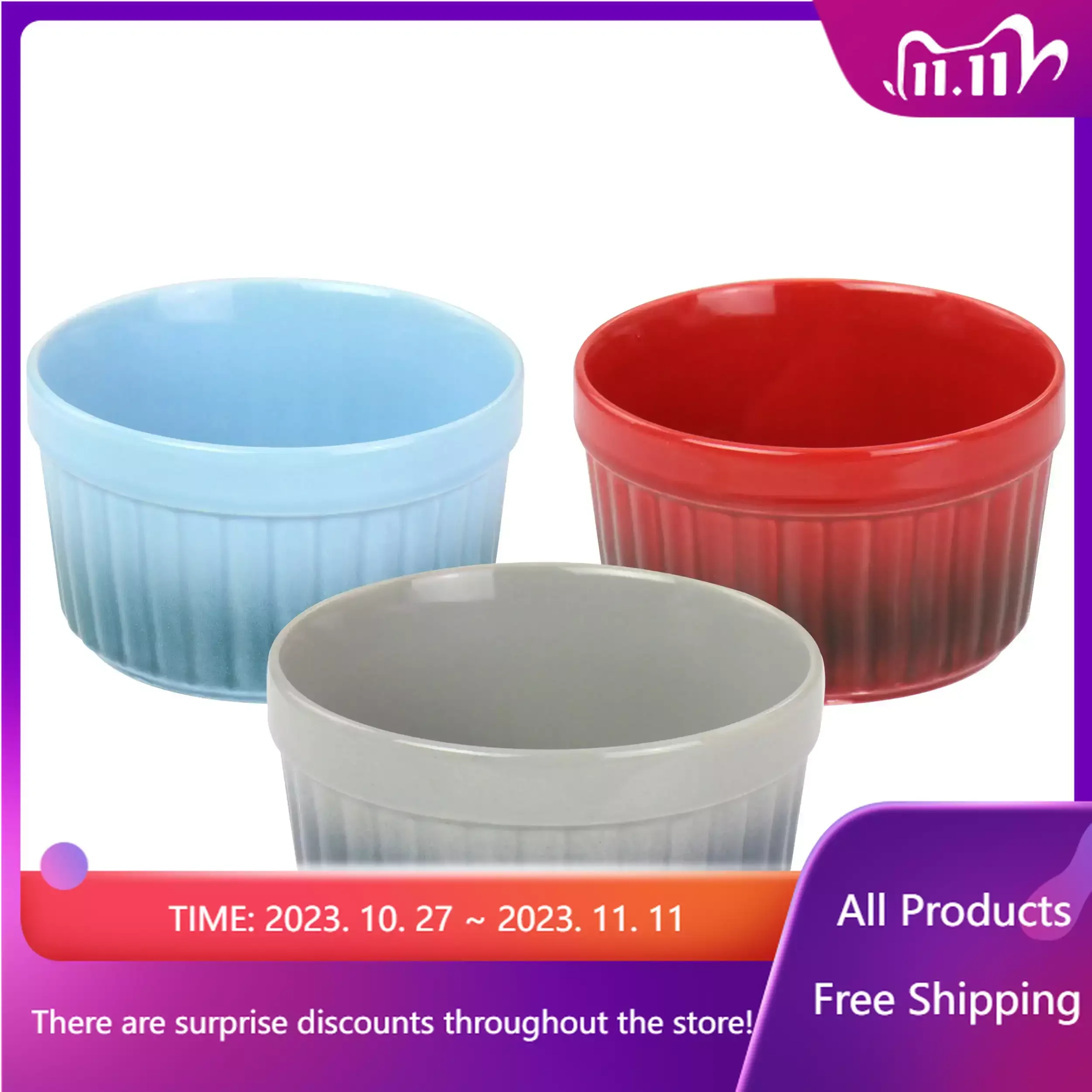 

Crock Pot 8 Ounce Thornburg 3 Piece Dish Set, Ceramic Bowl, Cute Bowl , Bowl