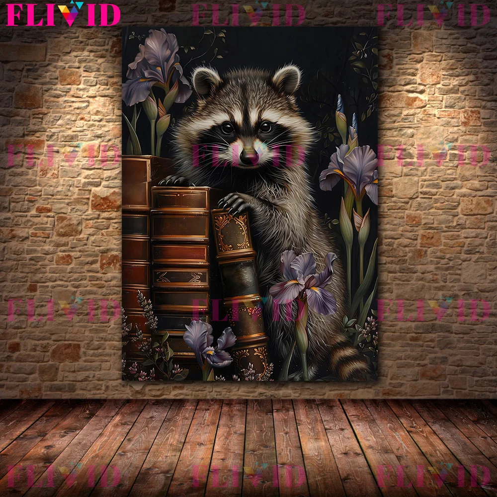 Картина маслом в античном стиле темной академии скелет-библиотека моль белки