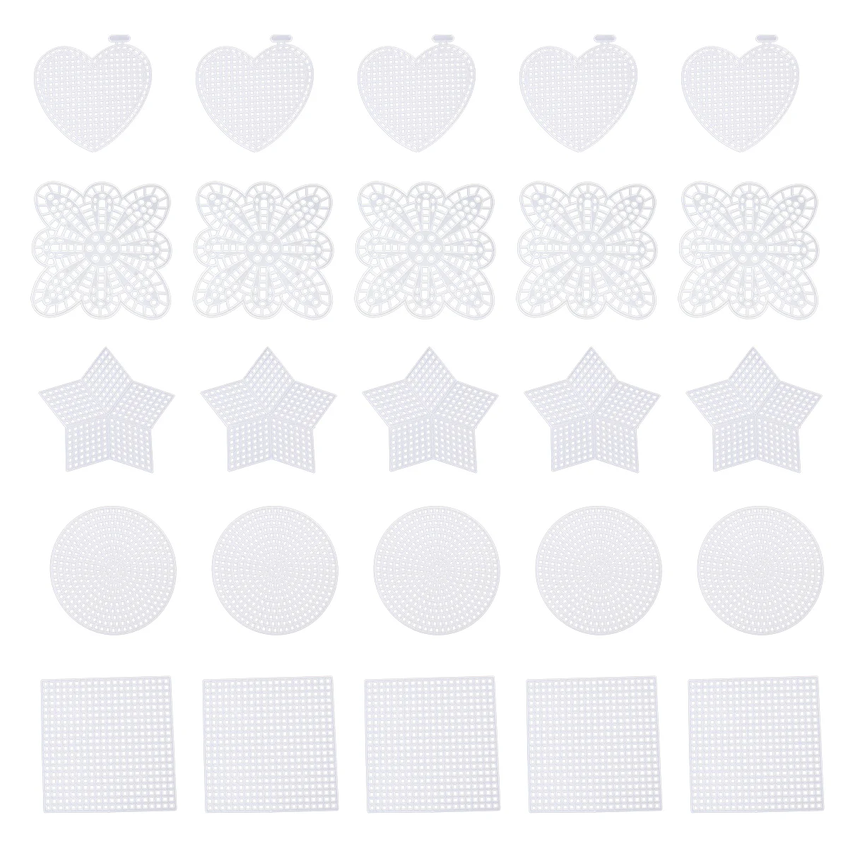 

50 прозрачных сетчатых холщовых звезд квадратов сердец кругов вышивки пряжи Ремесло Вязание крючком проектов форм