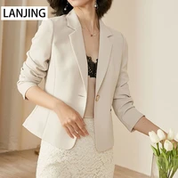2022 spring new fashion slim fit ol small suit short jacket women coat women blazer office business casual solid v neck