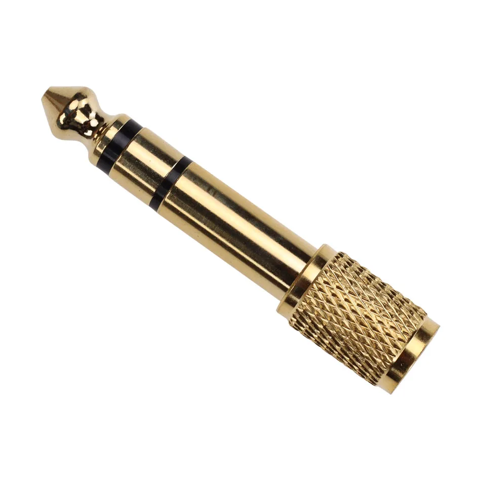 

300pcs Gold Plated 6.35MM Male To 3.5MM Female Jack Plug Stereo Audio Headset Microphone Adapter Converter