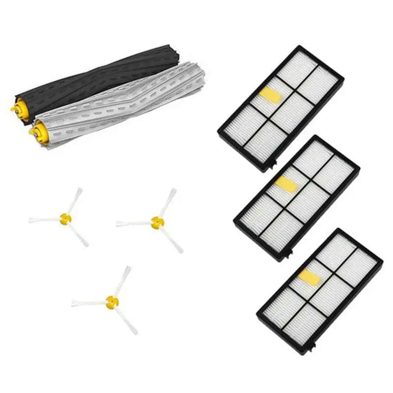 

1 набор, набор для извлечения мусора, фильтры и боковая щетка, набор для пополнения для Irobot Roomba 800, 900, 870, 880, 980