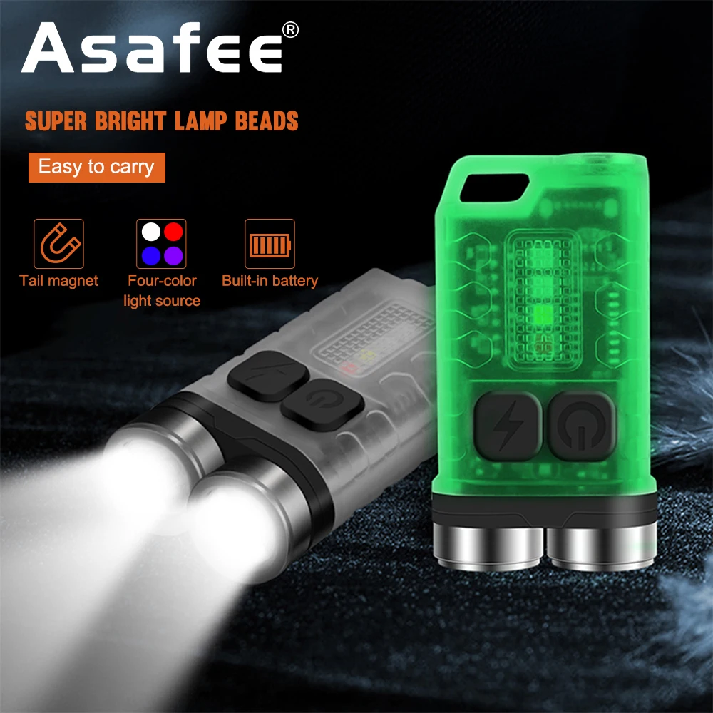 

Asafee V3 900LM EDC мини-фонарик, красный, синий, УФ, светильник, водонепроницаемый, фонарь, флуоресцентный, магнитный