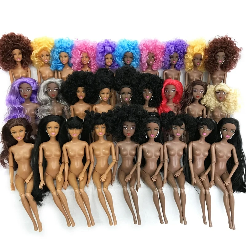 

Creative Undressed American African Doll DIY Kits with Makeups Flexible Joints Realistic Playset for Toddlers Girls Gift