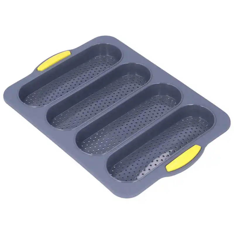 

Baguette Mold 4 Grooves Silicone Soft Smooth Surface Bread Mould Baking Pan Kitchen Tool Baking Tray
