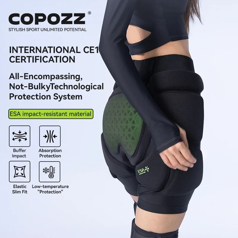 Фото Наколенники COPOZZ ESA Series: Прочные защитные шорты для катания на коньках, сноубординга и других видов спорта, с мягкой дышащей подкладкой для защиты бедер №2