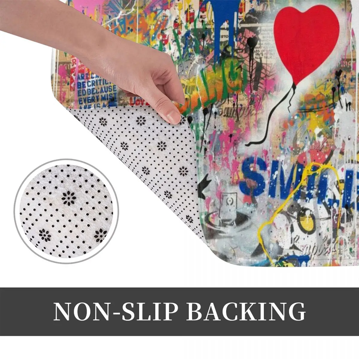 Напольный коврик для ванной с изображением девушки воздушного шара