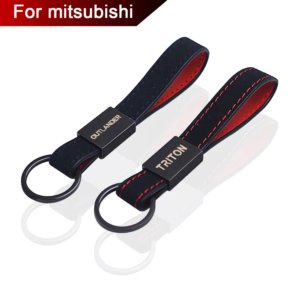 

car key chain leather keychain for mitsubishi Mirage g4 eclipse asx outlander 1 2 3 xpander lancer c x 7 8 9 triton l200