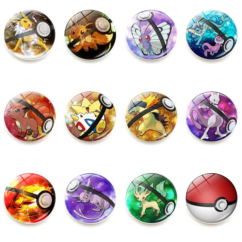

Cute Pokemon Cartoon Magnetic Crystal Glass Sticker Refrigerator Interior Decoration Waterproof Sticker
