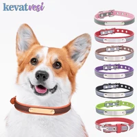 anti lost dog collar personalized pet necklace reflective collar for small dogs cats engraved id tag adjustable traction collars