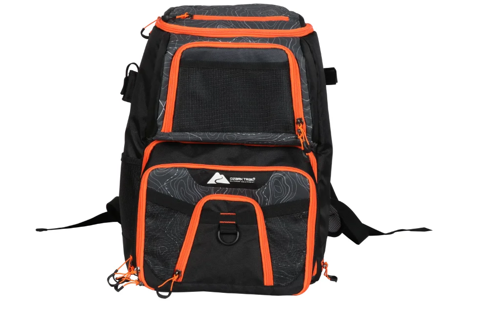 Elite Fishing Tackle Backpack with Bait Cooler, Black mochil
