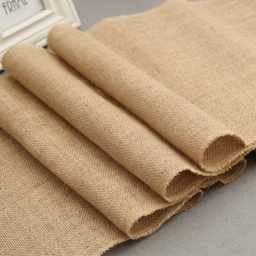

Деревенская мешковиная скатерть из холщовой ткани, 180 см X 30 см, свадебная модель, винтажный ремень, украшение для вечерние из натурального л...