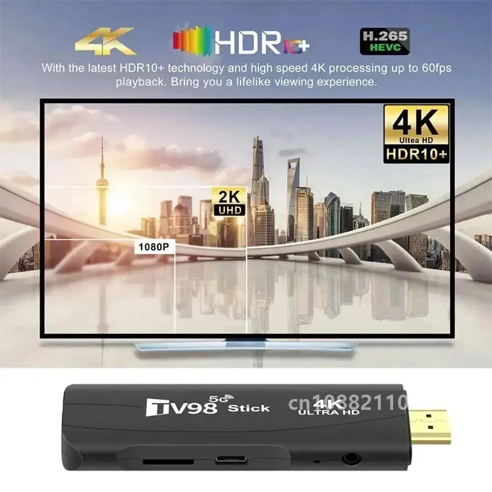 ТВ98 RK3228A Smart TV Stick Android 7.1 2.4G/5G двухдиапазонный WIFI 4K HD 8 ГБ/16 ГБ медиаплеер