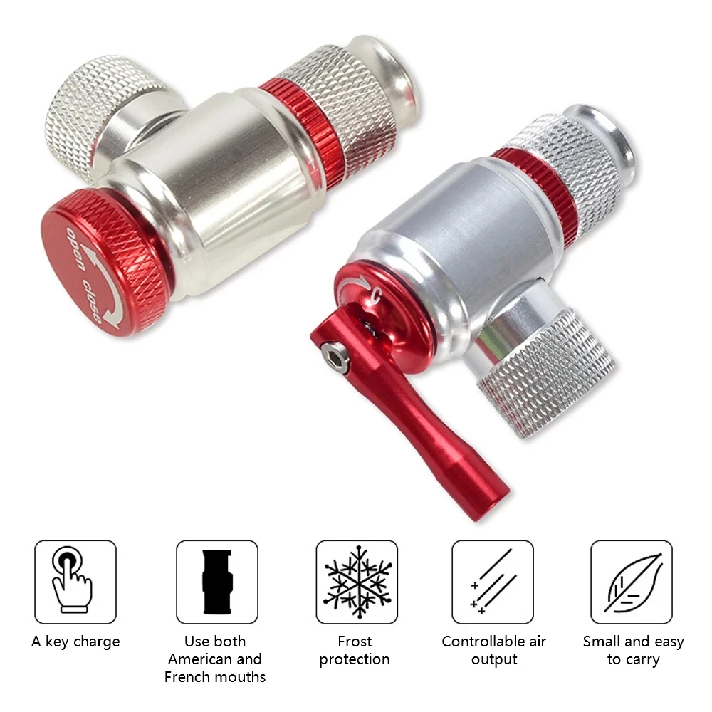 

Аварийный велосипедный насос для верховой езды, аксессуары для экстренной езды на горном велосипеде, насос для цилиндра CO2, быстрое накачивание, газовое сопло, адаптер головки