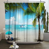 shower curtain various sunshine beach scenery seaside 3d printing shower curtain polyester waterproof home decor curtain 180x180